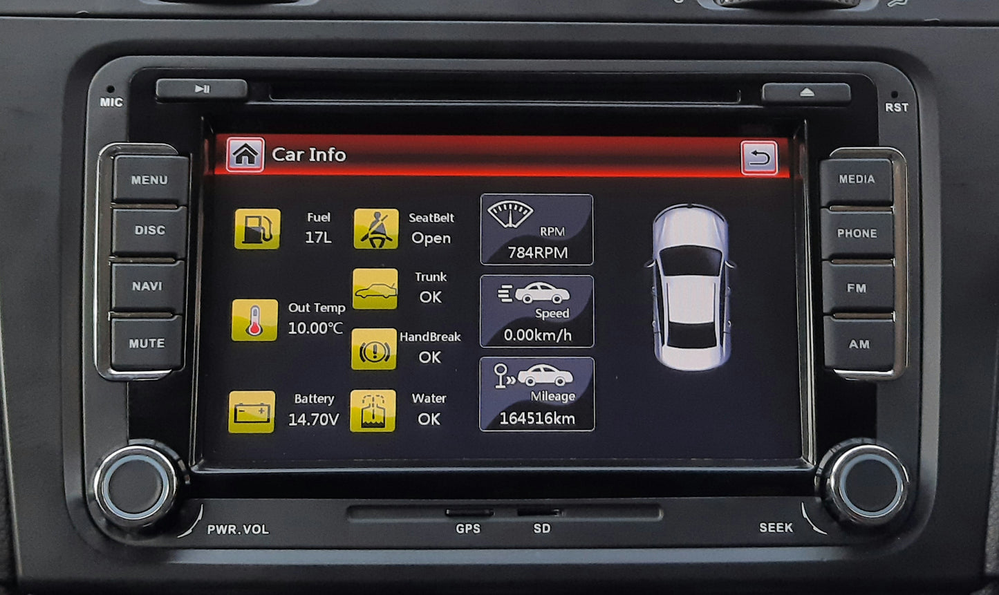 VW CAR RADIO REPLACEMENT RNS-510-RNS310-RCD-210-RCD-310-RCD510 GPS DVD/CD BLUETOOTH SATNAV
